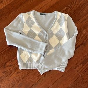 Brandy Melville argyle blue/white/pink sweater